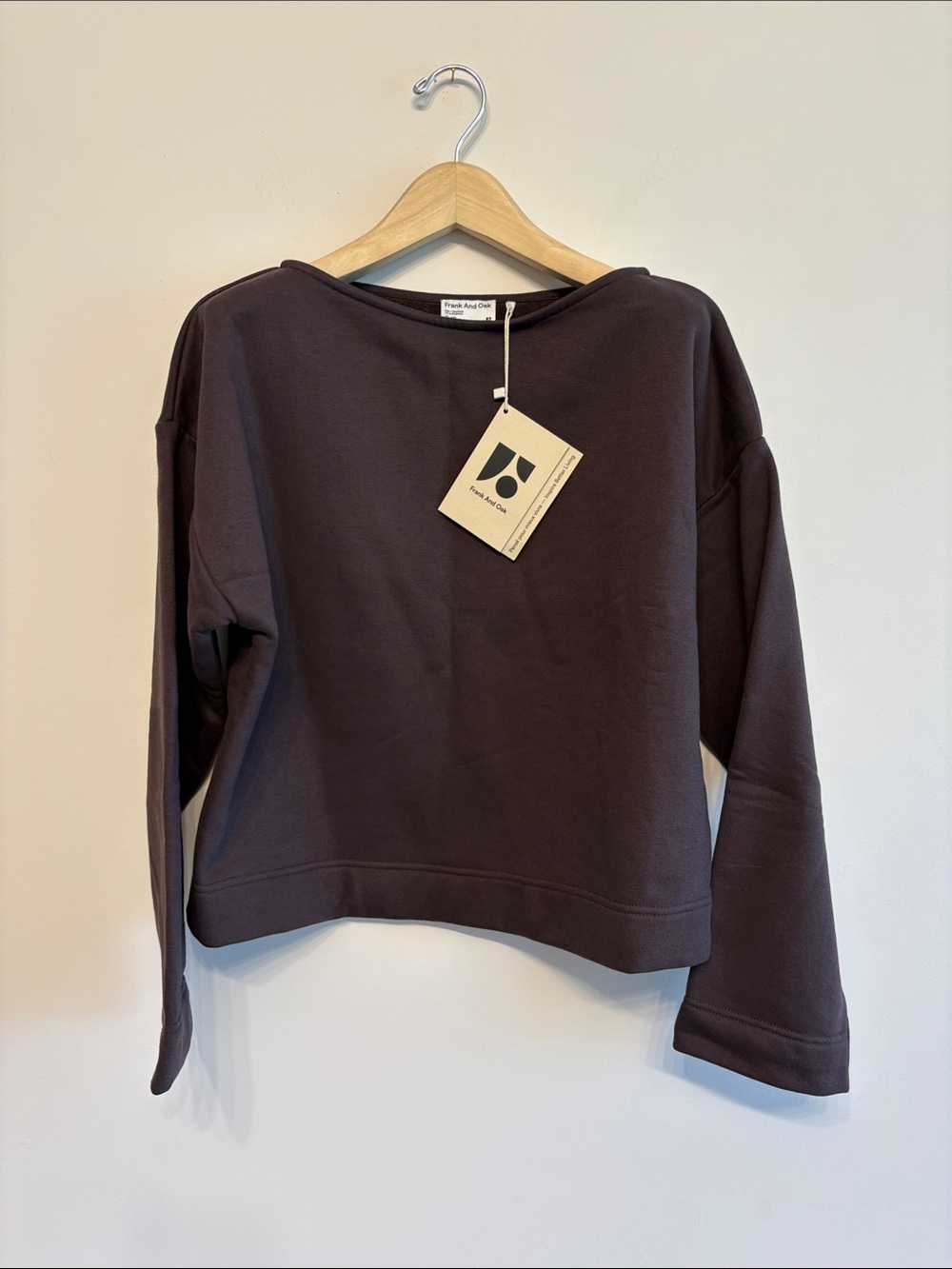 Frame and Oak dark brown cotton sweatshirt sz s small new